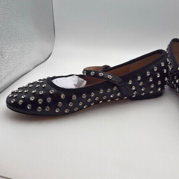 CUSHIONAIRE Flashy Women’s Bling Studded Mary Jane Flats SIZE 7 BLACK EMBELLISH - Picture 5 of 12